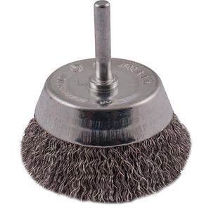 Wire Cup Brush 63mm 6mm Shaft Stainless Steel